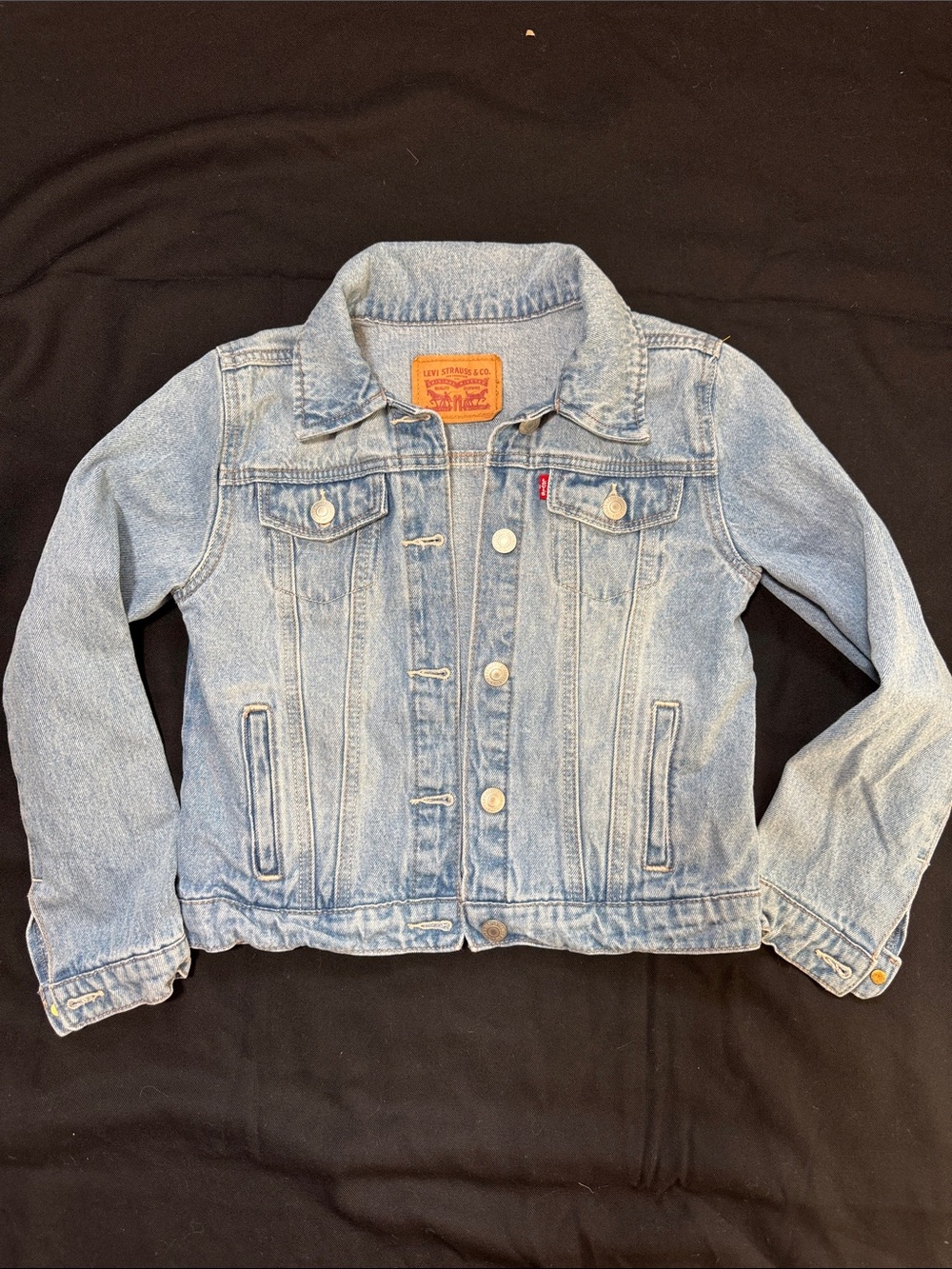 Levi's Kids Light Wash Denim Blue Jean Jacket Medium 10/12